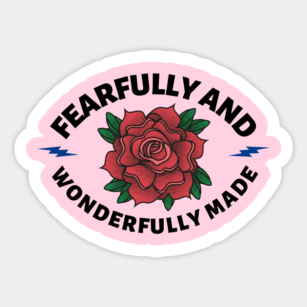 Fearfully And Wonderfully Made - Christian Saying Sticker by All Things Gospel